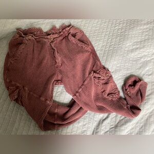 Free people one waffle knit pants size medium
